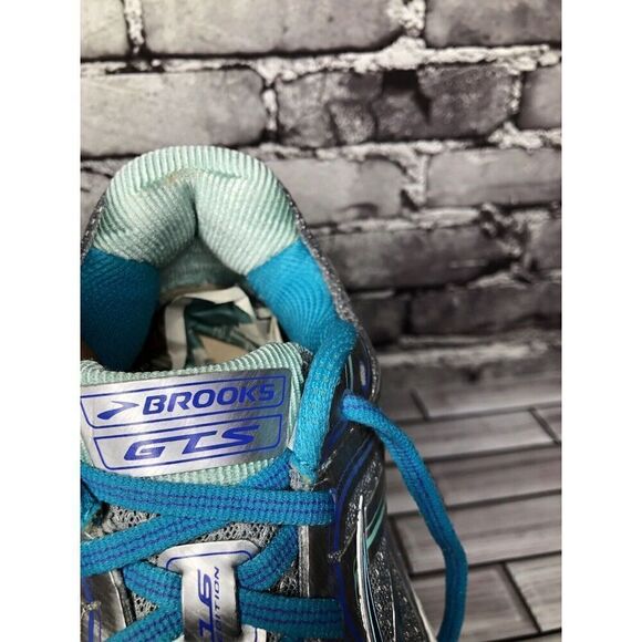 Brooks GTS Blue Gray Mesh Synthetic Lace Up Running Shoes Women Sz 11.5N US/44EU - Picture 3 of 16